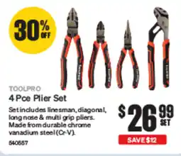 SuperCheap Auto TOOLPRO Plier Set offer