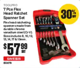 SuperCheap Auto TOOLPRO Flex Head Ratchet Spanner Set offer