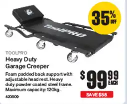 SuperCheap Auto TOOLPRO Heavy Duty Garage Creeper offer
