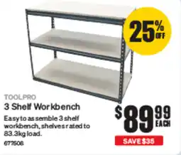 SuperCheap Auto TOOLPRO 3 Shelf Workbench offer