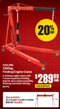 SuperCheap Auto TOOLPRO Folding Engine Crane offer