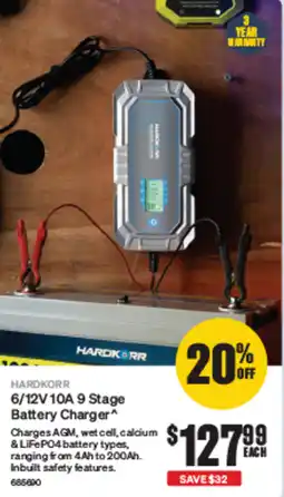 SuperCheap Auto Hardkorr 6/12V 10A 9 Stage Battery Charger offer