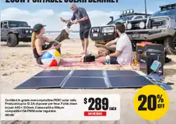 SuperCheap Auto Hardkorr 200W Portable Solar Blanket offer
