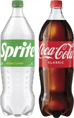 Coles Coca-Cola, Fanta or Sprite Soft Drink 1.25 Litre offer