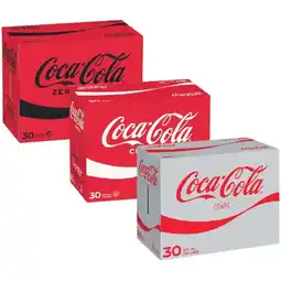 Woolworths Coca-Cola Classic, Diet or Zero Sugar Soft Drink Varieties 30 x 375ml offer
