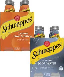 Coles Schweppes Soft Drink, Mixers or Mineral Water 4x300mL offer