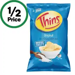 Woolworths Thins Potato Chips offer