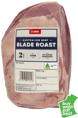 Coles Coles Australian No Added Hormones Beef Blade Roast offer