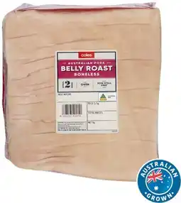Coles Coles Australian Pork Belly Roast Boneless offer