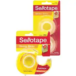 Woolworths Sellotape Sticky Tape Pk 2 or Dispenser 18mm x 25m offer
