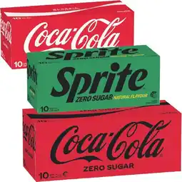 Woolworths Coca-Cola, Sprite or Fanta Soft Drink Varieties 10 x 375ml offer