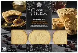 Coles Coles Finest Jamaican Rum Brown Butter Fruit Mince Pies 350g offer