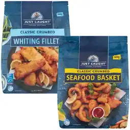 Woolworths Just Caught Crumbed or Battered Seafood Varieties 500-800g offer