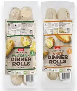 Coles Coles Bake at Home Dinner Rolls 6 Pack offer