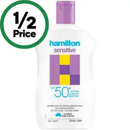 Woolworths Hamilton SPF 50+ Sensitive Sunscreen Lotion offer