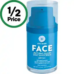 Woolworths Little Urchin SPF 50+ Face Natural Clear Zinc Sunscreen offer