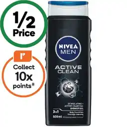 Woolworths Nivea Men Active Clean 3 In 1 Shower Gel & Body Wash offer