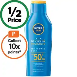 Woolworths Nivea Sun SPF 50+ Protect & Moisture Sunscreen Lotion offer