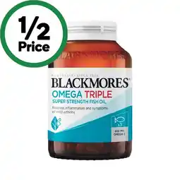 Woolworths Blackmores Omega Triple Super Strength Fish Oil Capsules offer