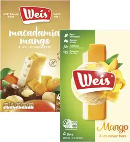 Coles Weis Frozen Dessert Bars 264mL-280mL offer