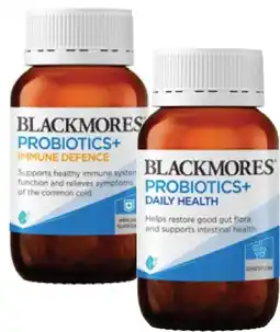 Coles Blackmores Probiotics+ Daily Health or Probiotics+ Immune Defence Capsules 30 Pack offer