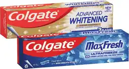 Coles Colgate Advanced Whitening & Tartar or Max Fresh Toothpaste 115g offer