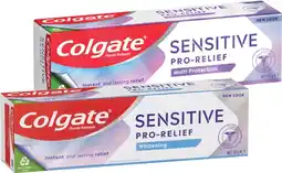 Coles Colgate Sensitive Pro Relief Whitening or Multi Protection Toothpaste 110g offer