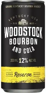 Coles Woodstock Bourbon & Cola 12% Cans offer