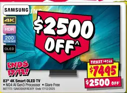 JB Hi-Fi SAMSUNG 83" 4K Smart OLED TV offer