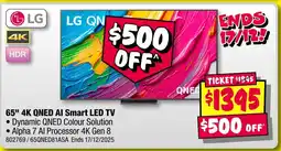JB Hi-Fi LG 65" 4K QNED AI Smart LED TV offer