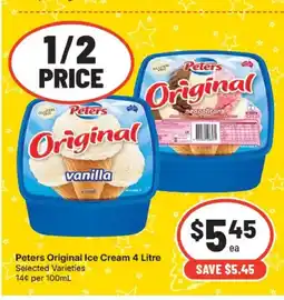 IGA Peters Original Ice Cream offer