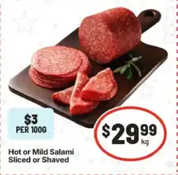 IGA Hot or Mild Salami Sliced or Shaved offer