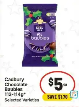 IGA Cadbury chocolate baubles offer