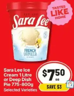 IGA Sara Lee Ice Cream or deep dish pie offer