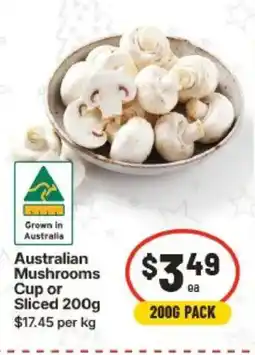 IGA Australian Mushrooms Cup or Sliced offer