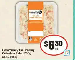 IGA Community Co Creamy Coleslaw Salad offer