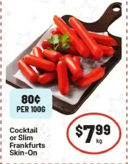 IGA Cocktail or Slim Frankfurts Skin-On offer