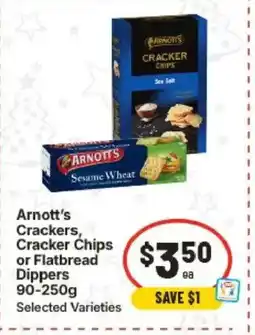 IGA Arnott's Crackers, Cracker Chips or Flatbread Dippers offer