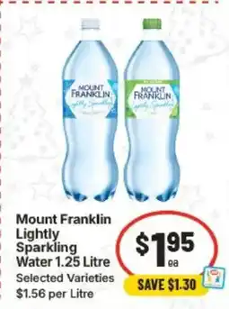 IGA Mount franklin lightly sparkling Water offer