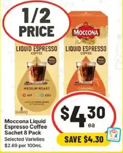 IGA Moccona Liquid Espresso Coffee Sachet offer