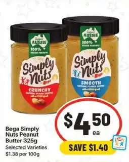 IGA Bega Simply Nuts Peanut Butter offer