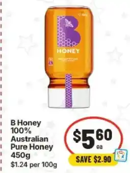 IGA B Honey | 100% Australian Pure Honey 450g offer