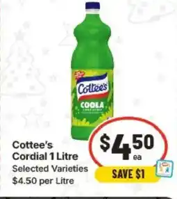 IGA Cottee's Cordial offer