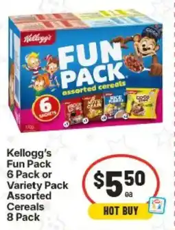 IGA Kellogg's Fun Pack or Variety Pack Assorted Cereals offer
