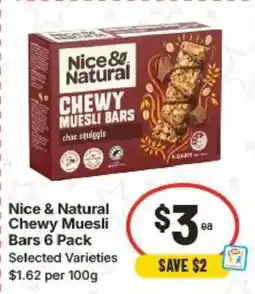 IGA Nice & Natural Chewy Muesli Bars 6 Pack offer