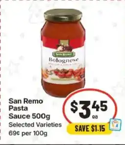 IGA San Remo Pasta Sauce 500g offer