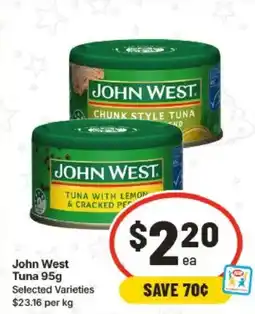 IGA John west tuna 95g offer