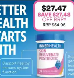 Priceline Inner health skin rejuvenate postbiotic offer