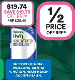 Priceline Nature's Own Concentrated Fish Oil 4in1 High Strength Odourless offer