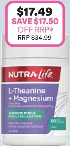 Priceline Nutra life l-theanine + magnesium offer
